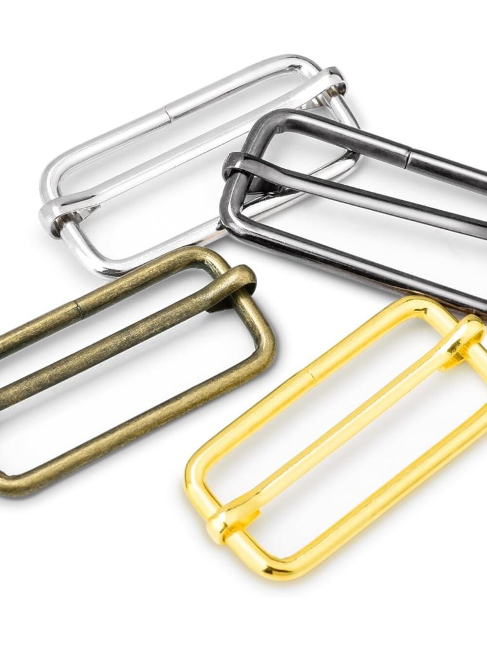 20 Pack 1-1/2 Inch Metal Adjustable Slide Buckles Tri-Glide Adjuster Suspender S